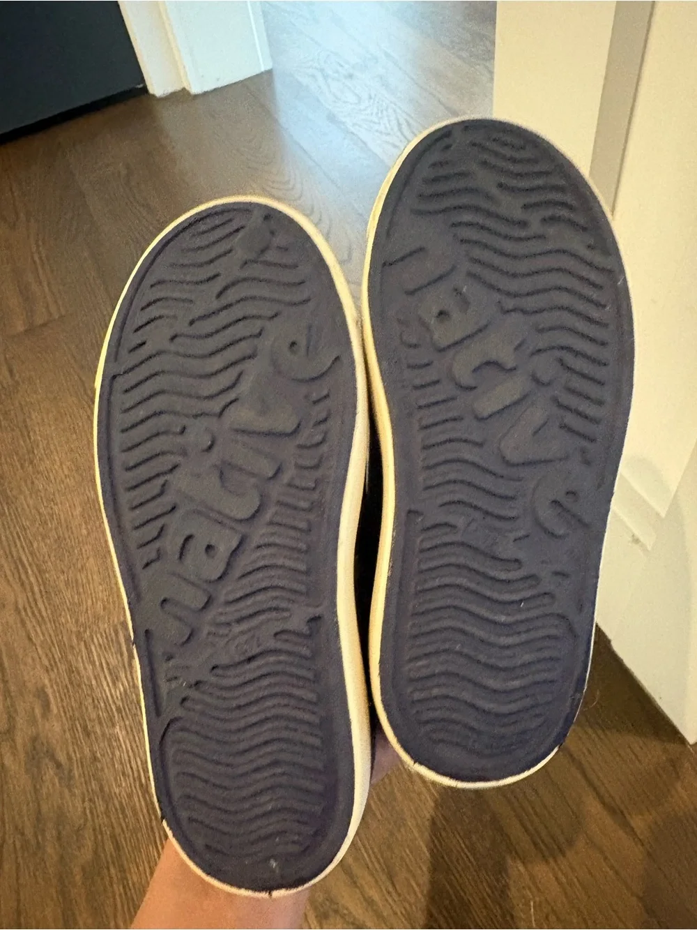 Native Kids Navy Slip-On Shoes with White Toe, Size C12